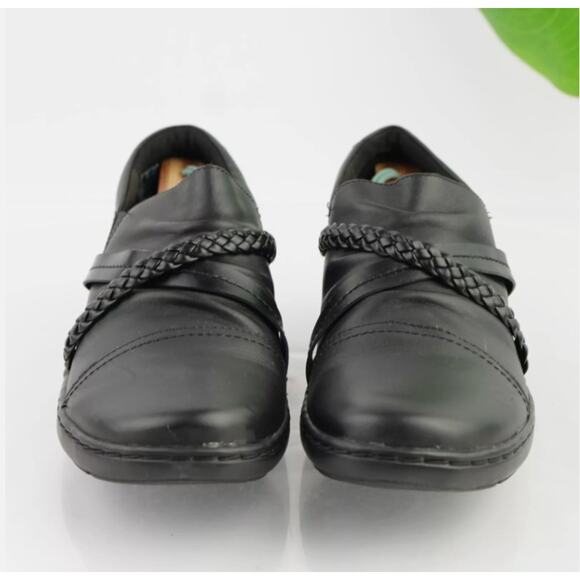 Clarks Collection Leather Slip Ons Cora Braid size 9M - Picture 4 of 7